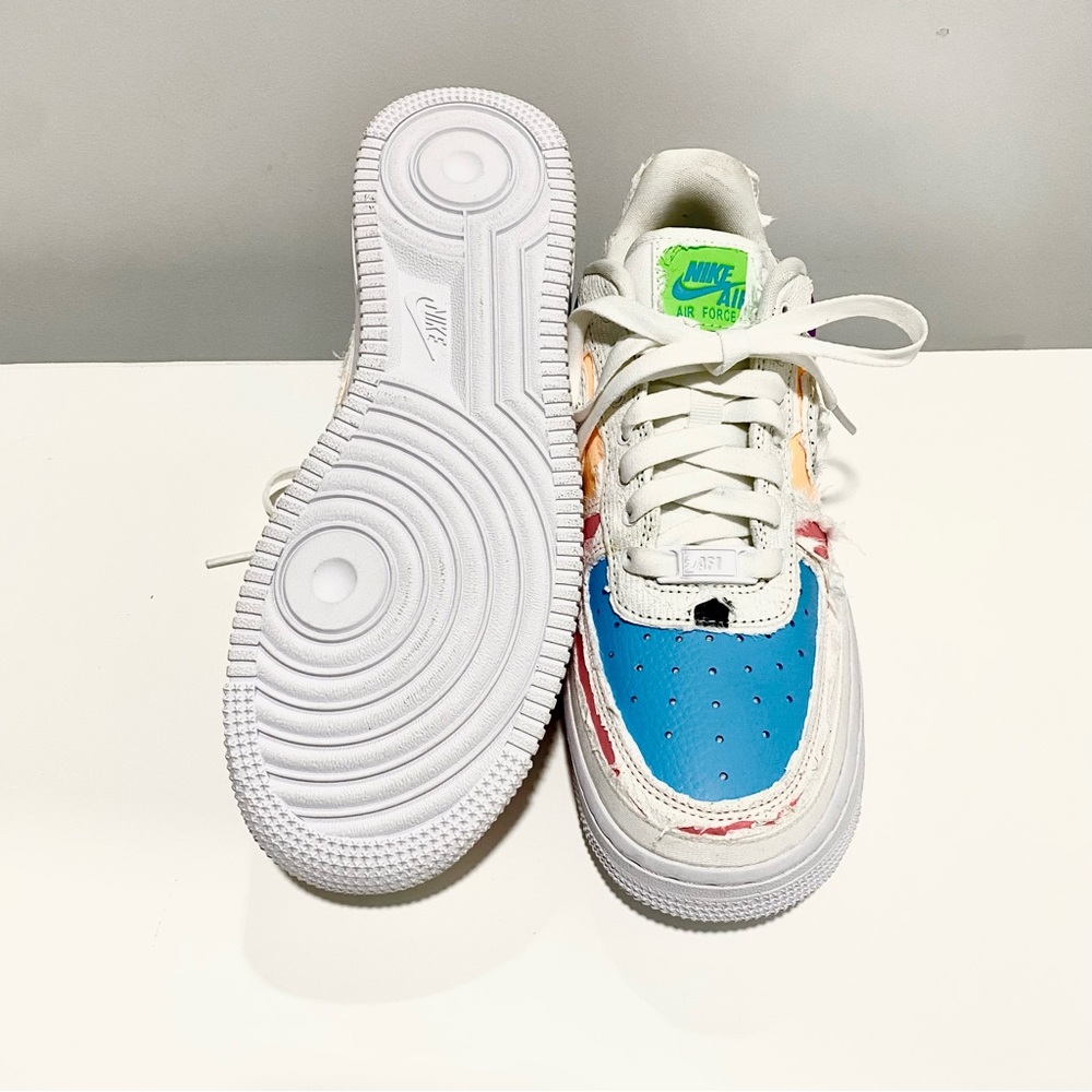Women’s Air Force 1 ‘07 LX Low Tear Away Nike White/Multi Color Size 7 Unisex - Picture 1 of 16